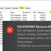 SOLIDWORKS Resource Monitor Vorschau